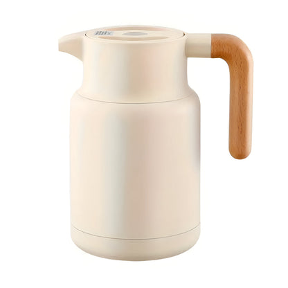 Sleek Insulated Carafe with Wood Grip for Effortless Serving