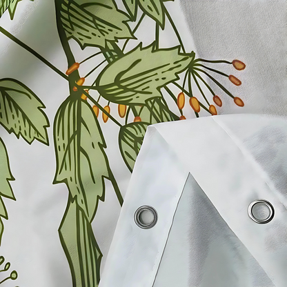 Serene Botanical Waterproof Shower Curtain for Your Bath