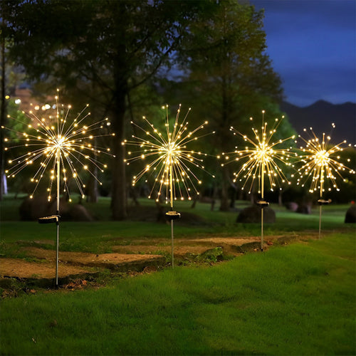 Set of 2 Solar Starburst Lights with 200 LEDs and 8 Lighting Modes