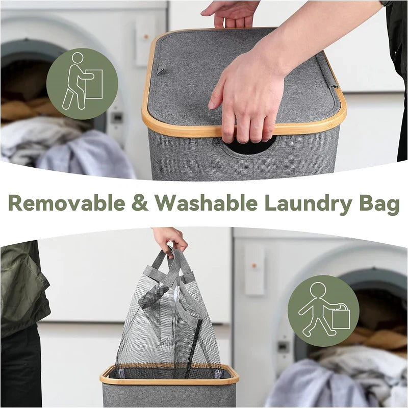 Spacious Laundry Basket with Lid for Organized Living