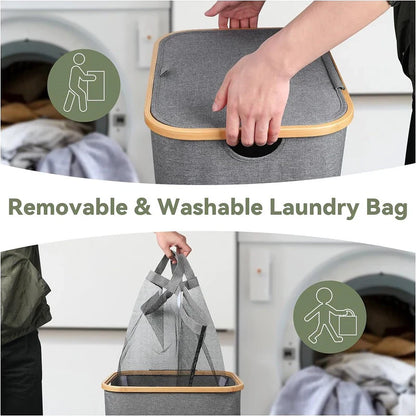 Spacious Laundry Basket with Lid for Organized Living