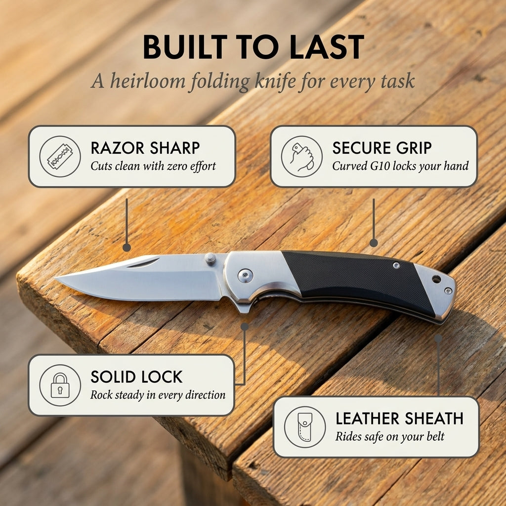 Precision Folding Knife with Assisted Opening | 3.75" Blade & Textured Grip | Corrosion-Resistant, Secure Lock, Ideal for Outdoor and Everyday Use