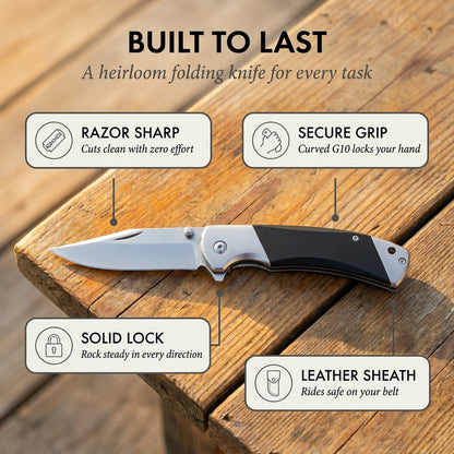 Precision Folding Knife with Assisted Opening | 3.75" Blade & Textured Grip | Corrosion-Resistant, Secure Lock, Ideal for Outdoor and Everyday Use