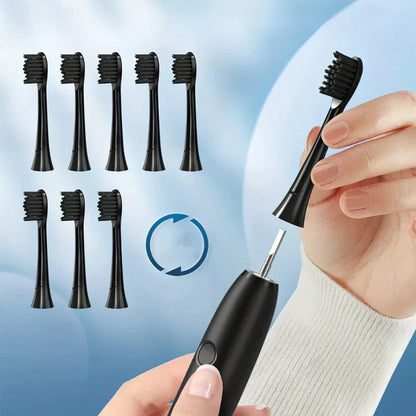 Rechargeable Sonic Toothbrush – Quiet Operation, Includes 8 Brush Heads
