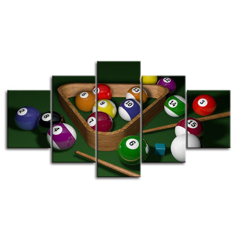 Vibrant Pool Ball Canvas Art - 5 Piece Set
