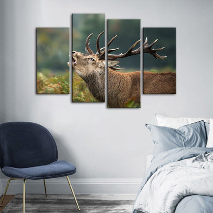 Majestic Elk Quartet - Nature-Inspired Canvas Artwork