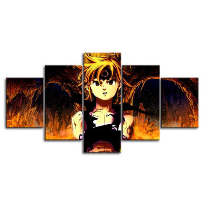 Stunning 5-Piece Canvas Art Set - The Seven Deadly Sins