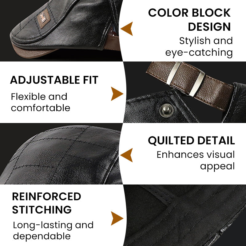 Cozy Plush Leather Beret | Elegant Comfort for a Warm Winter Experience