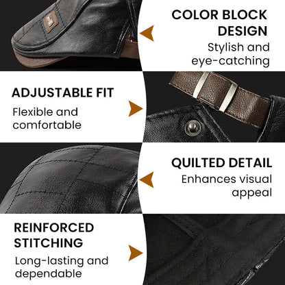Cozy Plush Leather Beret | Elegant Comfort for a Warm Winter Experience