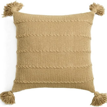Cozy Nordic Knit Tassel Throw Pillow