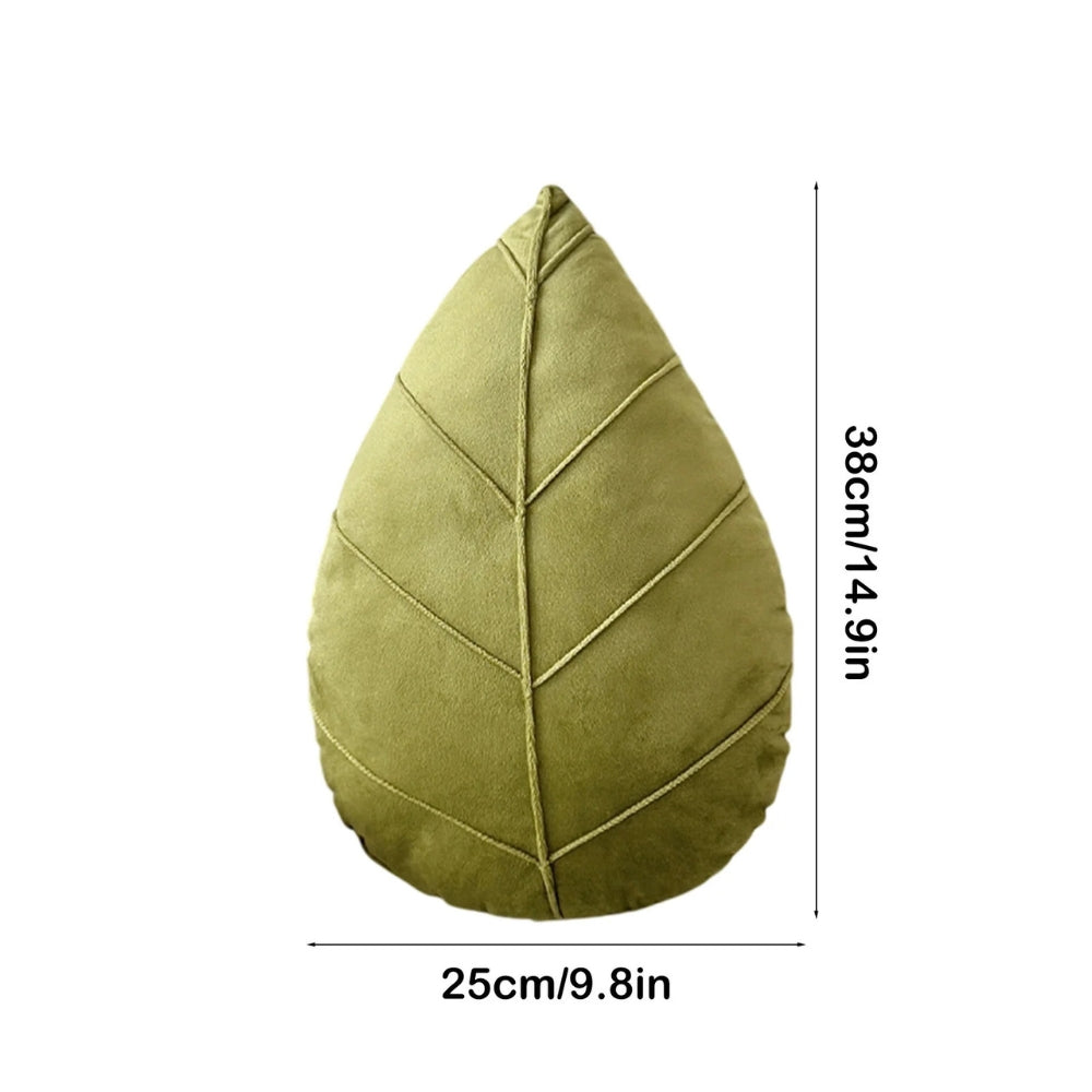 Nature's Embrace Leaf-Inspired Plush Pillow