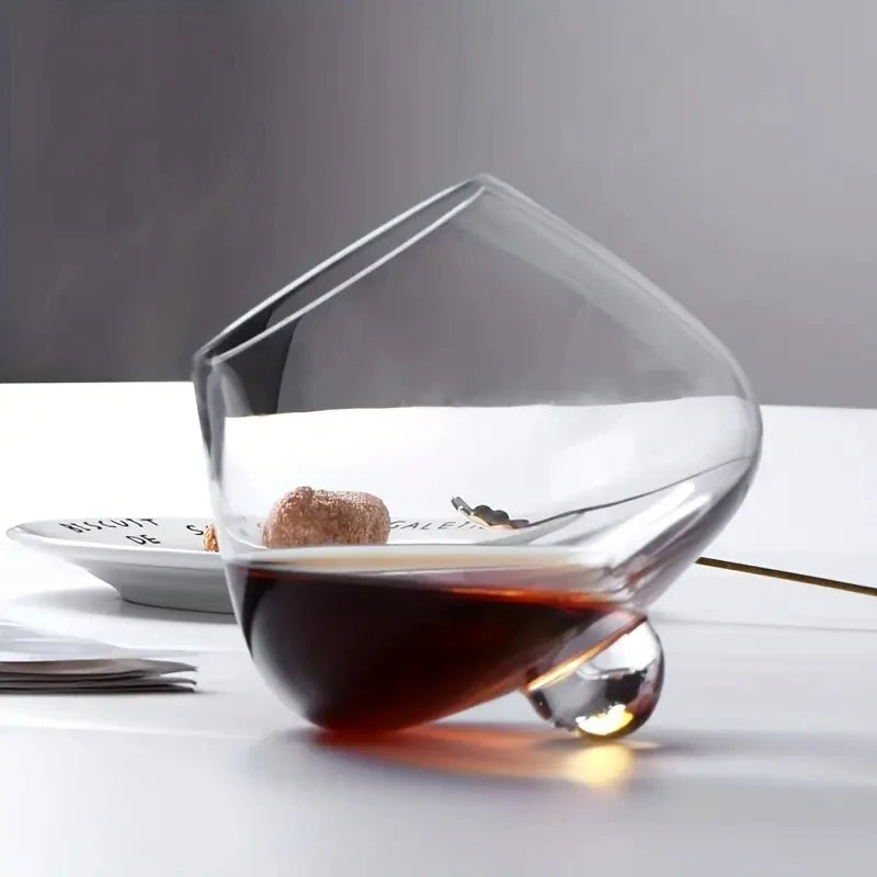 Rotating Tumbler for Cocktails, Wine, and Other Drinks - Belly Glass