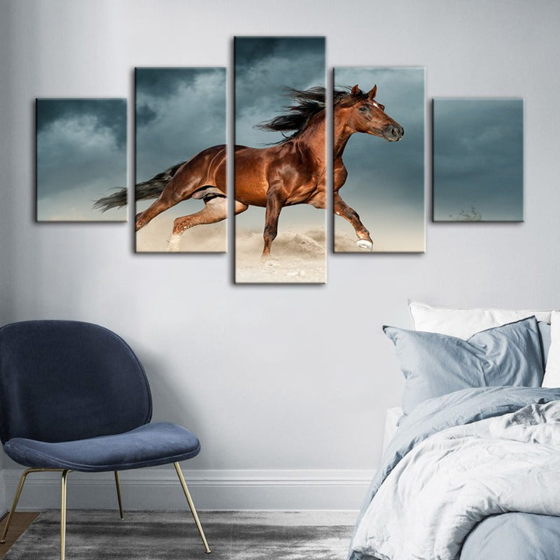 Stunning 5-Piece Equine Desert Canvas Art