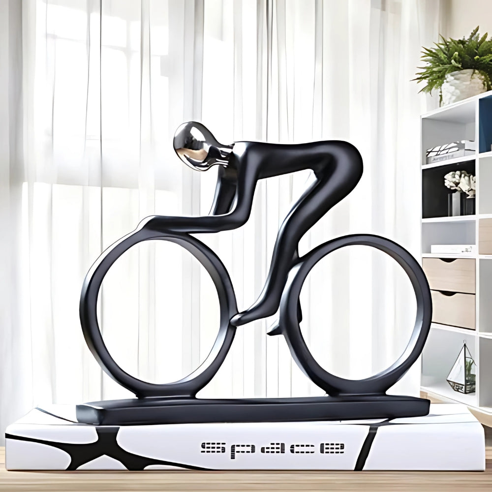 Elegant Cyclist Sculpture for Home Decor Enthusiasts