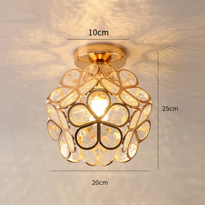 Modern Floral Glass Ceiling Light - Flush Mount Design