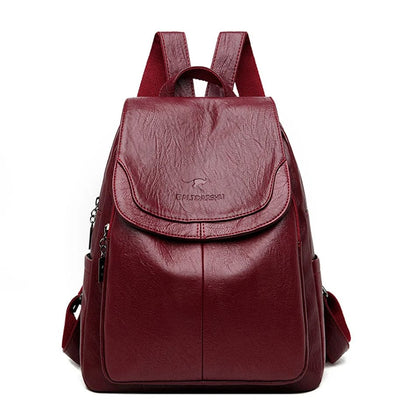 Leather Backpack with Anti-Theft Design – Slim & Functional