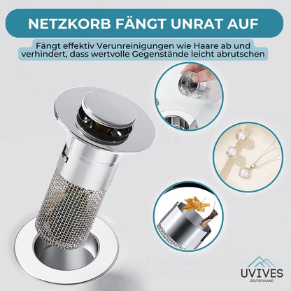 Stainless Steel Drain Filter | 2-in-1 Floor Drain & Sink Stopper | Prevents Clogs & Odors | Rust-Free & Easy to Clean