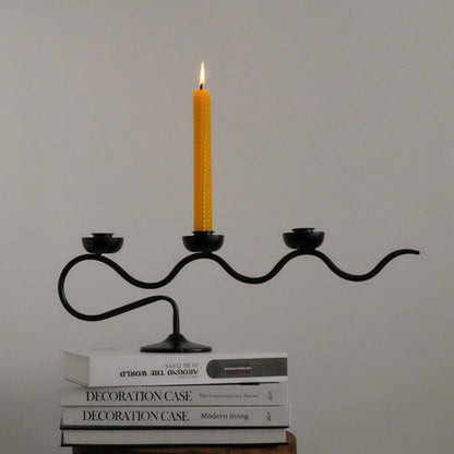 Elegant Tri-Branch Iron Candle Stand for Stunning Ambiance