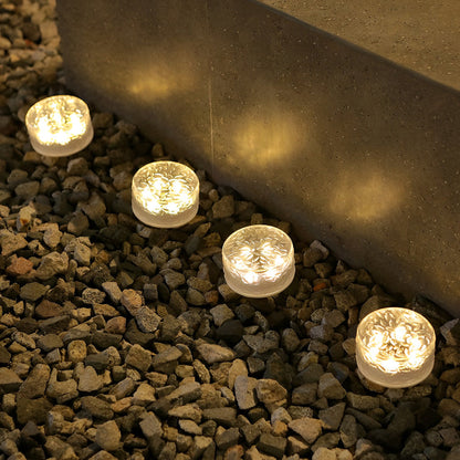 4 Pack Round LED Ice Brick Lights for Holiday Step Illumination