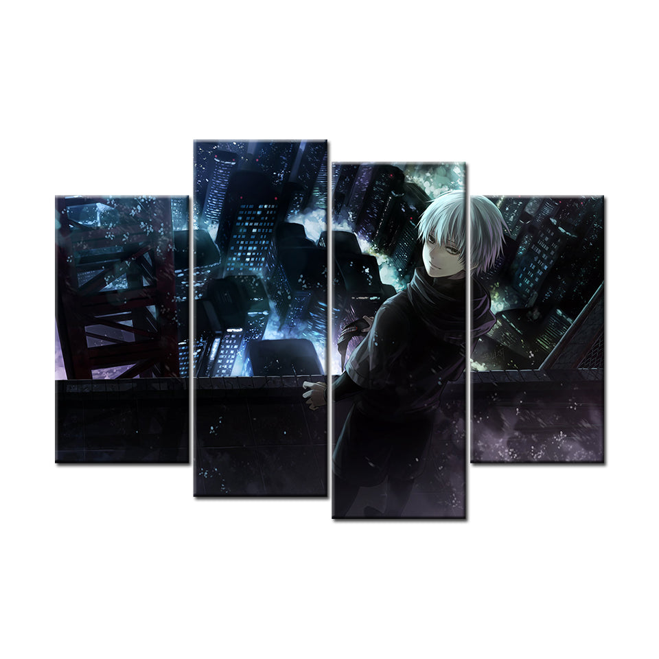 4-Piece Canvas Wall Art Set - Anime Tower Paintings