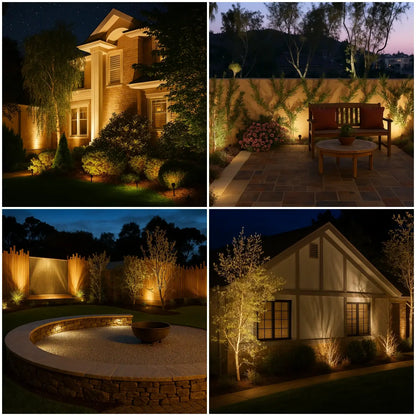 Outdoor LED Garden Spotlight with Adjustable Solar Multi-Color Lighting