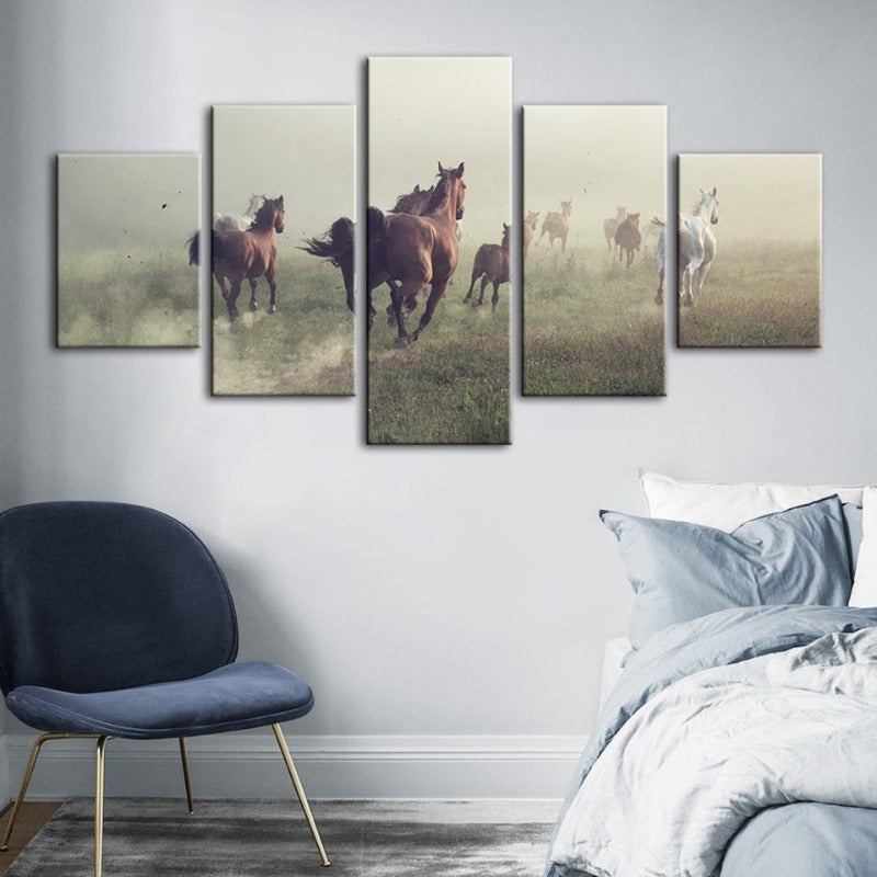 Majestic Horse Canvas Triptych - Elegant Wall Decor
