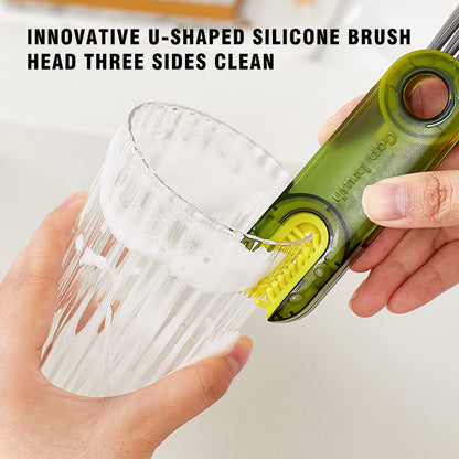 Versatile 3-in-1 Bottle and Gap Cleaner Brush