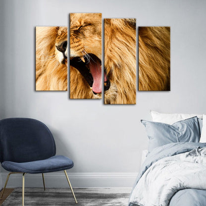 Majestic Lion's Spirit - 4 Piece Canvas Art Set