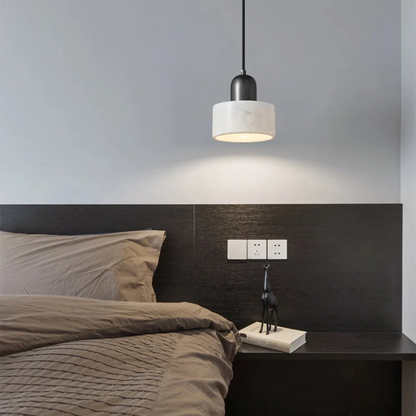 Modern Brass Hanging Lamp for Dining Room with Marble Pendant
