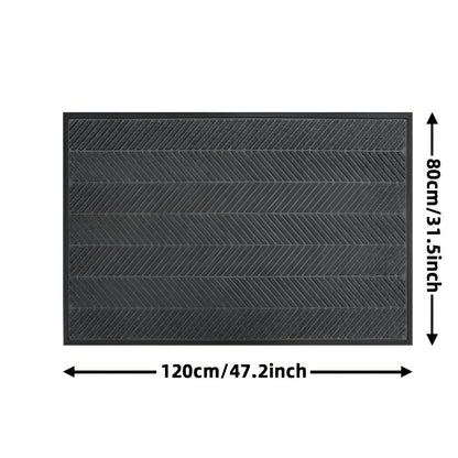 Textured Chevron Non-Slip Entrance Mat for All Seasons