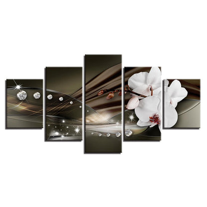 Elegant Floral Canvas Art Set on Dark Background
