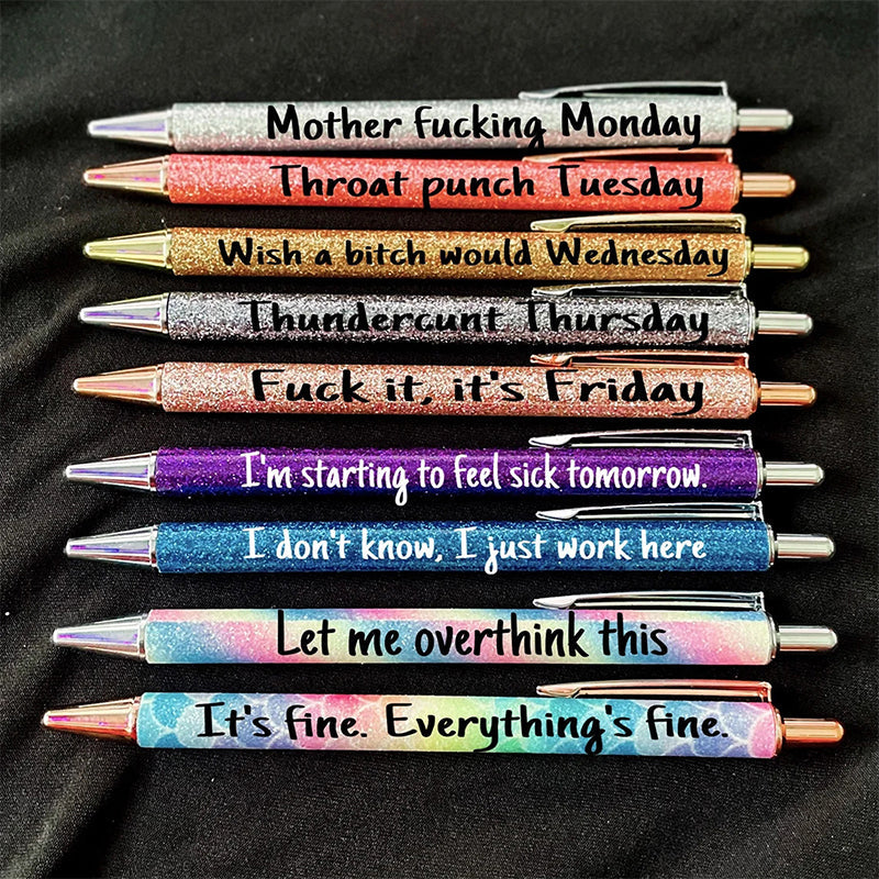 Charming 9-Piece Sparkle Ballpoint Pen Set