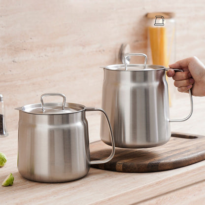 Dual-Function Stainless Steel Oil Strainer Pot