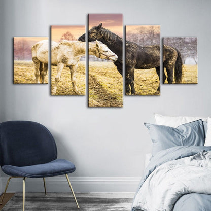 Stunning 5-Piece Equine Canvas Art Set for Home Décor