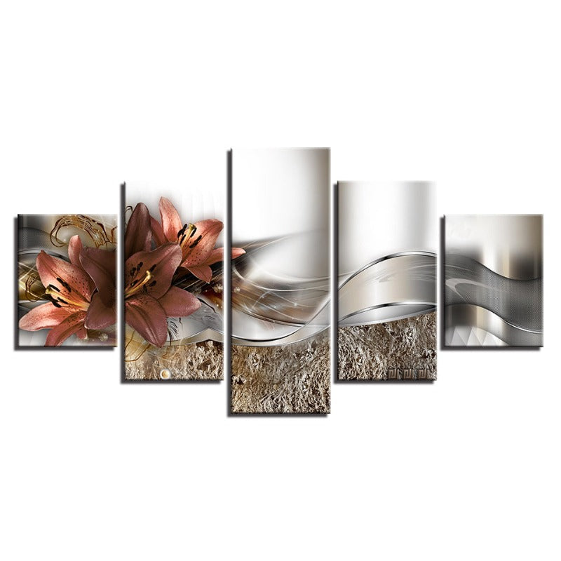 Vibrant Tulip Canvas Art Set - 5 Piece Floral Décor