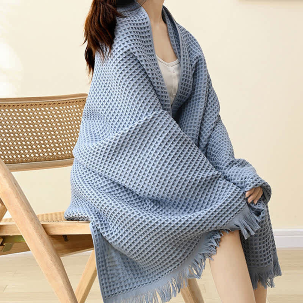 Luxurious Cotton Waffle Bath Towel & Shawl