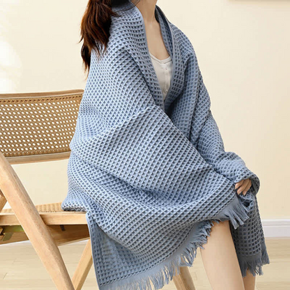 Luxurious Cotton Waffle Bath Towel & Shawl