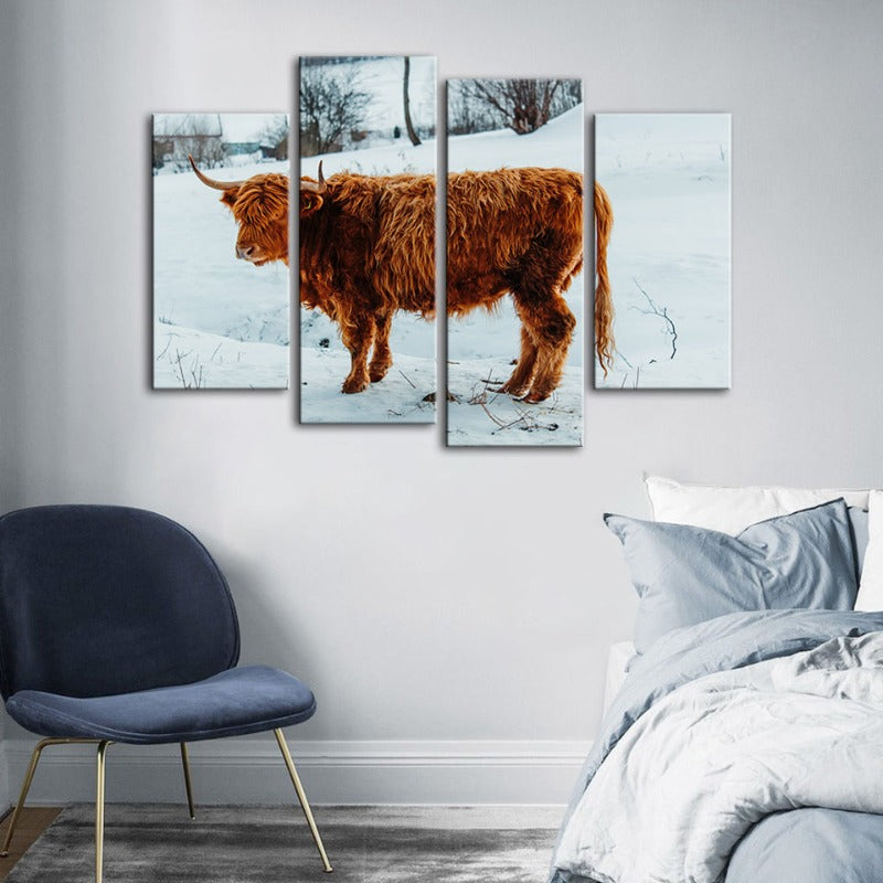 Charming Cow Canvas Art Set - 4 Piece Wall Decor
