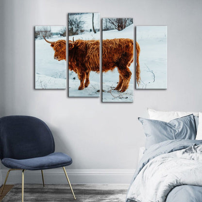 Charming Cow Canvas Art Set - 4 Piece Wall Decor