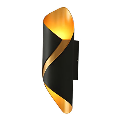 Spiral Black Metal Wall Lamp – Contemporary Outdoor Lighting Fixture