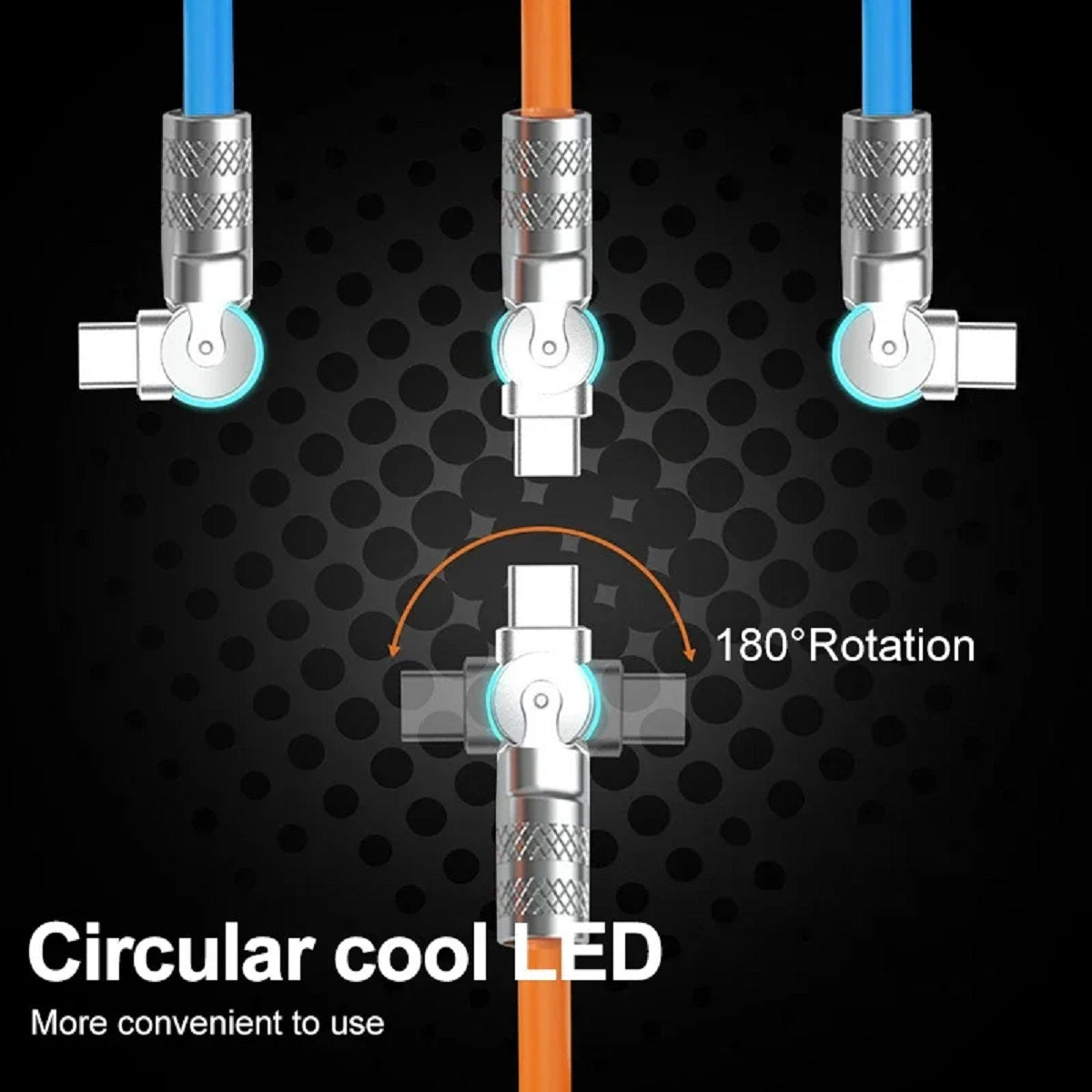 USB Type-C Charging Cable with Rotatable Design for Fast Charging