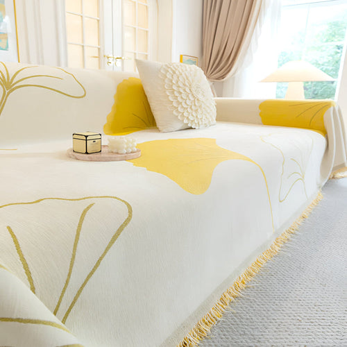 Elegant Ginkgo Leaf Sofa Protector for Timeless Style