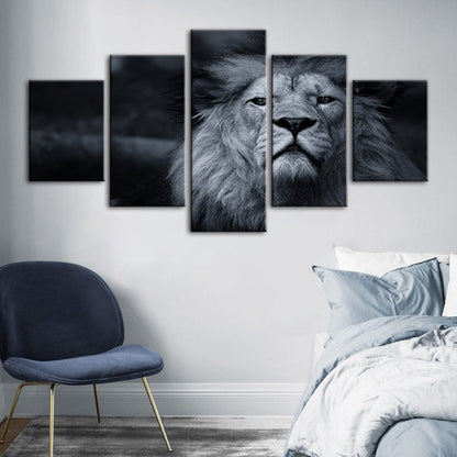 Majestic Lion Canvas Art Set - 5 Piece Collection