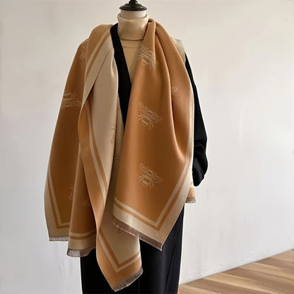 Nature's Embrace Winter Wrap with Bee Design