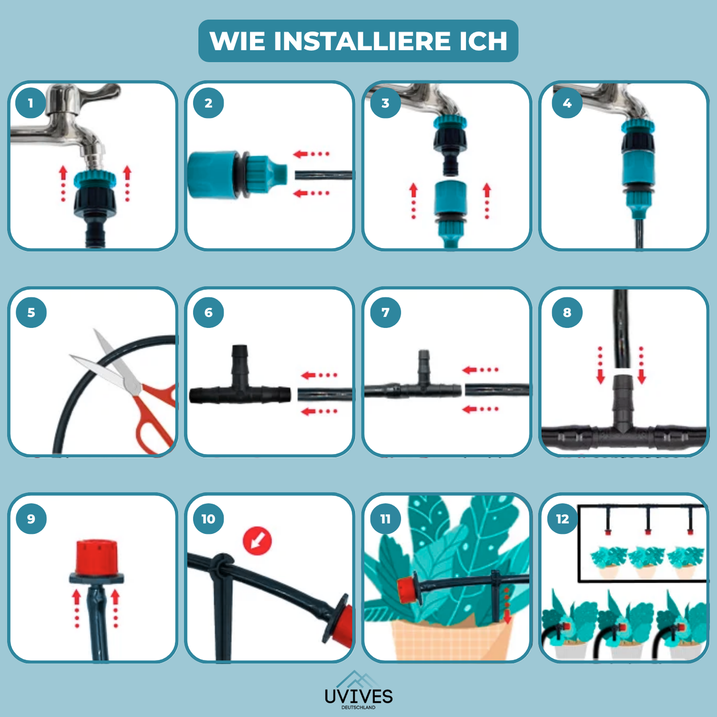 Easy Drip Irrigation System – Set of 100