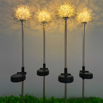 Set of 2 Solar-Powered LED Lawn Lights - Waterproof Dandelion Flower Decor