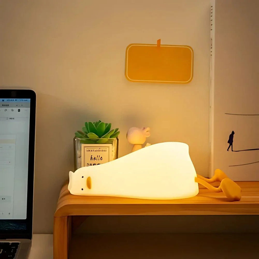 Touch-Controlled Rechargeable Night Light Lamp – Portable Squeeze Design
