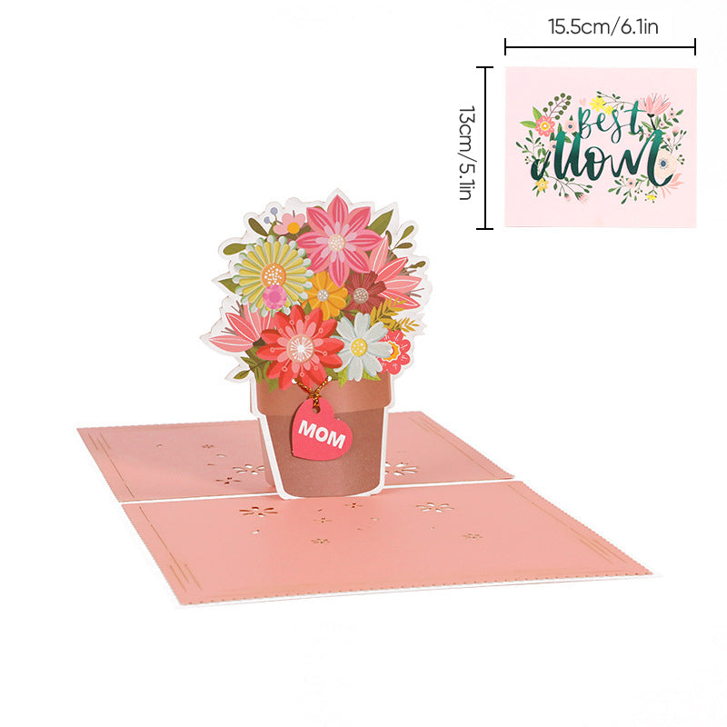Elegant 3D Floral Pop-Up Card for Mother's Day Gift