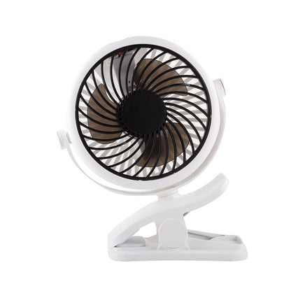360° Rotating Battery-Powered USB Clamp Fan – Portable Design