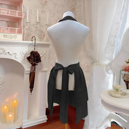 Chic Tie-Back V-Neck Apron for Culinary Enthusiasts